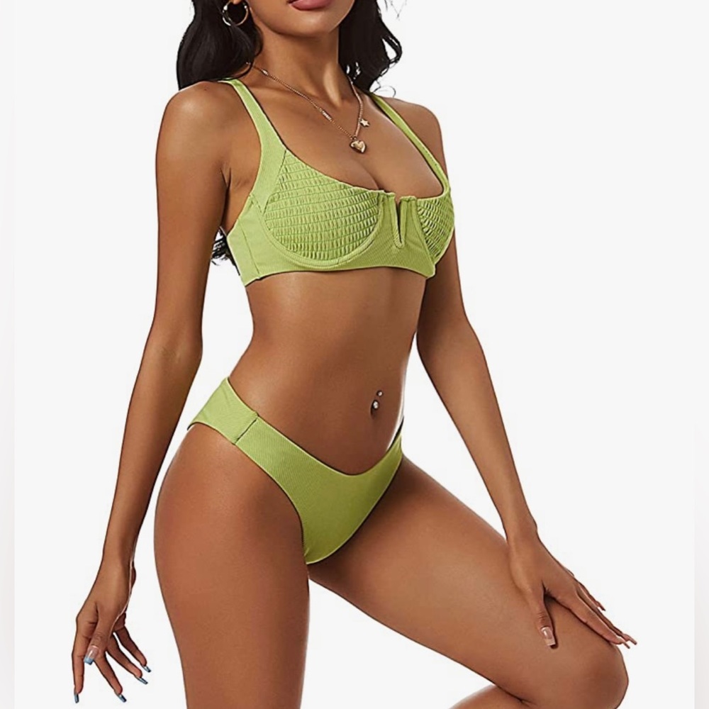 NWT Zaful Ribbed Bikini 2pc - Picture 2 of 8